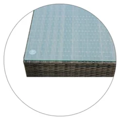 5pc Wicker Patio Sectional Seating Set With Shallow Cushions - Brown - GODEER -Deals Patio Elegance Store GUEST 00a7362a 6d3e 4559 8689 688ee5e999e8