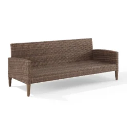 Capella Outdoor Wicker Sofa - Cream/Brown - Crosley -Deals Patio Elegance Store GUEST 01da22a7 d451 4bbf 969c db8396392f66