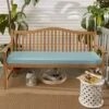57"x24" Outdura Indoor/Outdoor Bench Cushion Aqua - Sorra Home