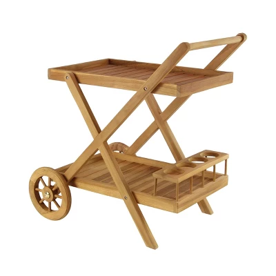 Trolley Patio Outdoor Serving Cart - Olivia & May 2 Trolley Patio Outdoor Serving Cart - Olivia & May - Image 2