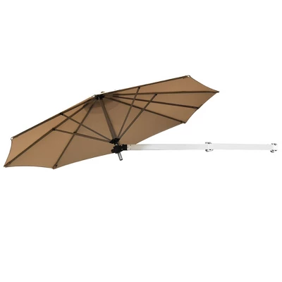 Tangkula 8ft Wall Mounted Cantilever Umbrella Patio Adjustable Tilting Sunshade Umbrella 2 Tangkula 8ft Wall Mounted Cantilever Umbrella Patio Adjustable Tilting Sunshade Umbrella - Image 2