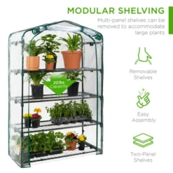 Best Choice Products 40in Wide 4-Tier Mini Greenhouse, Portable Indoor Outdoor Arboretum For Yard W/ Steel Shelves -Deals Patio Elegance Store GUEST 03c5e343 eadc 46c7 88d2 8e33ab29a742