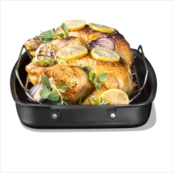 OXO 15"x10.5" Steel Open Roaster With U-Rack Black -Deals Patio Elegance Store GUEST 043e9dca b6f5 4aab ac33 cf5b71bca5dc