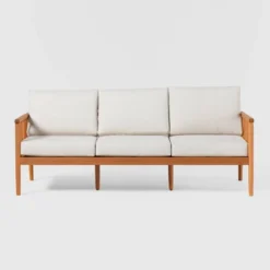Saracina Home Modern Boho Eucalyptus Outdoor Spindle Sofa With Cushions -Deals Patio Elegance Store GUEST 04e5029d eb50 4f5b 8d95 13142d3bda9f