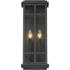 Possini Euro Design Modern Industrial Outdoor Wall Light Fixture Cool Black Windowpane Frame 20" For Post Exterior Barn Deck House -Deals Patio Elegance Store GUEST 0523b5ee b117 487c afef 31184dbadaf3