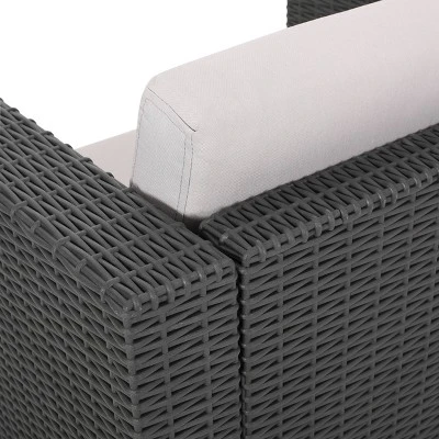 Waverly 8pc Faux Wicker Chat Set - Dark Gray/Gray - Christopher Knight Home 2 Waverly 8pc Faux Wicker Chat Set - Dark Gray/Gray - Christopher Knight Home - Image 2