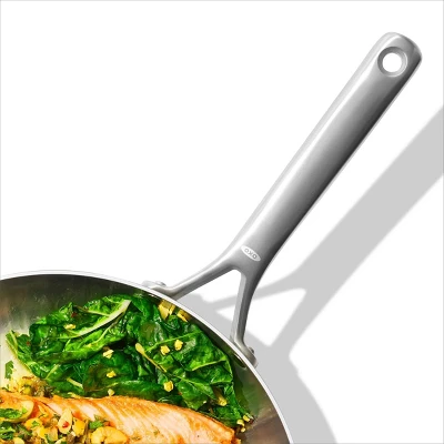 OXO 12" Mira Tri-Ply Stainless Steel Open Frypan Silver 2 OXO 12" Mira Tri-Ply Stainless Steel Open Frypan Silver - Image 2