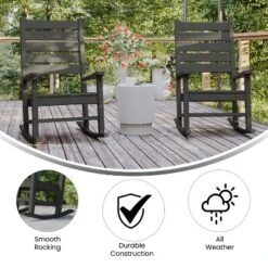 Emma And Oliver Set Of 2 Contemporary Rocking Chairs, All-Weather HDPE Indoor/Outdoor Rockers 18 Emma And Oliver Set Of 2 Contemporary Rocking Chairs, All-Weather HDPE Indoor/Outdoor Rockers -Deals Patio Elegance Store GUEST 05db8315 39fa 4336 ba2e 9171d2943680
