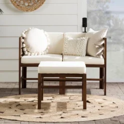 3pc Modular Acacia Wood Patio Chat Set With Cushions - Saracina Home 35 3pc Modular Acacia Wood Patio Chat Set With Cushions - Saracina Home -Deals Patio Elegance Store GUEST 06b0d32d 696a 4b50 a472 ab78b5be693a