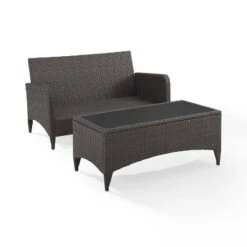 Kiawah 2pc Wicker Patio Seating Set - Blue - Crosley -Deals Patio Elegance Store GUEST 071c987d c44f 4a1a a02c 171ac3b17c1d