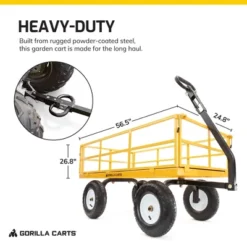 Gorilla Carts 1200lbs. Capacity Industrial Steel Utility Wagon With Removable Sides And 2 In 1 Handle For Towing - Yellow (GOR1201B) 7 Gorilla Carts 1200lbs. Capacity Industrial Steel Utility Wagon With Removable Sides And 2 In 1 Handle For Towing - Yellow (GOR1201B) -Deals Patio Elegance Store GUEST 0729d63c 1101 4a4f b945 f56fba129081