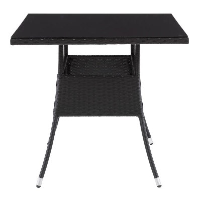 Parksville Rectangle Patio Dining Table - Black - CorLiving 3 Parksville Rectangle Patio Dining Table - Black - CorLiving - Image 3