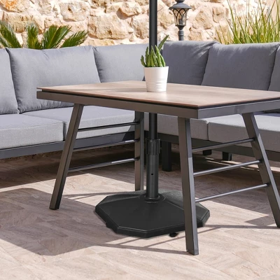 Outsunny 48lbs Patio Umbrella Base, Concrete, 18" Outdoor Umbrella Stand Holder For Parasol Poles 1.25", 1.34", And 1.5" Dia, Black 2 Outsunny 48lbs Patio Umbrella Base, Concrete, 18" Outdoor Umbrella Stand Holder For Parasol Poles 1.25", 1.34", And 1.5" Dia, Black - Image 2