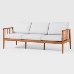 Saracina Home Modern Boho Eucalyptus Outdoor Spindle Sofa With Cushions -Deals Patio Elegance Store GUEST 07b63e12 cb07 408e a945 45c4d739af90