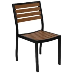 Emma And Oliver 2 Pack Outdoor Faux Teak Side Chair With Poly Slats - Teak Patio Chair -Deals Patio Elegance Store GUEST 08055bb5 c74b 40ab 9706 8a07600318e5