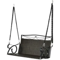 Outsunny PE Wicker Porch Swing, 2-Seater Hanging Swing Bench With Chains, 528 LBS Weight Capacity, Flourishes, Brown 7 Outsunny PE Wicker Porch Swing, 2-Seater Hanging Swing Bench With Chains, 528 LBS Weight Capacity, Flourishes, Brown -Deals Patio Elegance Store GUEST 08fdbfb2 7481 458d 8f7e 46e643b052ca