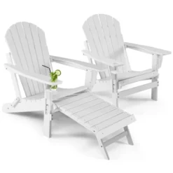 Tangkula 2PCS Adirondack Chair W/Ergonomic Design&Ottoman Outdoor Armchair HDPE Chair For Yard&Patio Black/Coffee/Grey/Turquoise/White -Deals Patio Elegance Store GUEST 0902739a 6785 4466 b449 2dfb83fd0425