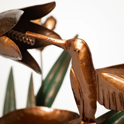 10.5"H Sullivans Copper Hummingbird Fountain, Multicolored 1 10.5"H Sullivans Copper Hummingbird Fountain, Multicolored