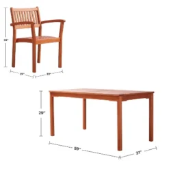 Azen 5pc Outdoor Dylan Coastal Eucalyptus Hardwood Dining Set Red Brown 11 Azen 5pc Outdoor Dylan Coastal Eucalyptus Hardwood Dining Set Red Brown -Deals Patio Elegance Store GUEST 097786e1 2a42 4834 b6e1 cb79c25b0779