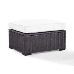Biscayne Outdoor Wicker Ottoman - White - Crosley -Deals Patio Elegance Store GUEST 09dbbb72 6326 42f6 a7d7 f2f8779a86be