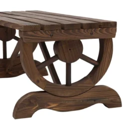 Outsunny 2-Person Garden Bench Outdoor Wagon Wheel Porch Bench For Backyard, Patio, Garden -Deals Patio Elegance Store GUEST 0a18b5c5 a0e9 4250 9d90 e0664bd9e93d