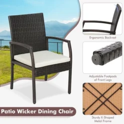 Costway 2PCS Patio PE Wicker Dining Chairs With Soft Zippered Cushion Armchairs Backyard 17 Costway 2PCS Patio PE Wicker Dining Chairs With Soft Zippered Cushion Armchairs Backyard -Deals Patio Elegance Store GUEST 0b0dae41 1ae3 4f02 8a01 63e949454db3
