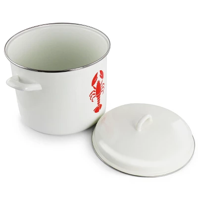 Martha Stewart Enamel On Steel 16 Quart Lobster Pot In Cream 1 Martha Stewart Enamel On Steel 16 Quart Lobster Pot In Cream