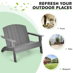 Costway 2PCS Patio Adirondack Chair Loveseat Bench HDPE Weather Resistant Grey 9 Costway 2PCS Patio Adirondack Chair Loveseat Bench HDPE Weather Resistant Grey -Deals Patio Elegance Store GUEST 0b97912f d688 4885 897c 3abfde4a63a2