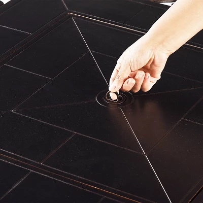 5pc Outdoor Dining Set With 42" Aluminum Square Damask Design Fire Table & Deep Seating Swivel Rocking Chairs - Oakland Living 5 5pc Outdoor Dining Set With 42" Aluminum Square Damask Design Fire Table & Deep Seating Swivel Rocking Chairs - Oakland Living - Image 5