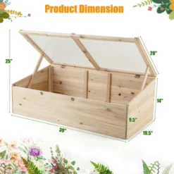 Costway Wooden Cold Frame Greenhouse Flower Planter Raised Plants Bed Protection 11 Costway Wooden Cold Frame Greenhouse Flower Planter Raised Plants Bed Protection -Deals Patio Elegance Store GUEST 0c94eef9 241a 4b95 a474 4c114207be2c