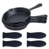 Bruntmor Pre-seasoned 6 Inch Black Cast Iron Nonstick Frying Pan, Black Set Of 4