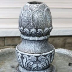 Sunnydaze Decor Sunnydaze 50"H Electric Fiberglass Reinforced Concrete 2-Tier French Garden Design Outdoor Water Fountain, Dusty Gray -Deals Patio Elegance Store GUEST 0d45e4ae b482 4fe5 8f3c bb3de5278cb8