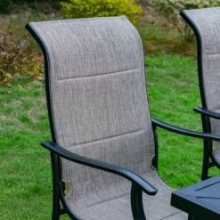 7pc Outdoor Dining Set With With Padded Sling Chairs & Metal Rectangle Table With Umbrella Hole - Captiva Designs -Deals Patio Elegance Store GUEST 0d6e946b a6dc 437e 852e 6720a11625af