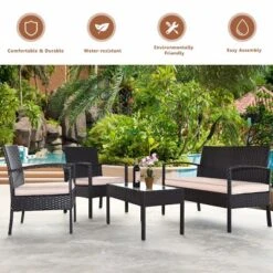 Tangkula 8PCS Conversation Wicker Set Patio Rattan Table&Cushioned Chair 11 Tangkula 8PCS Conversation Wicker Set Patio Rattan Table&Cushioned Chair -Deals Patio Elegance Store GUEST 0dd6d5f6 5b50 4ada 86f9 deb6bb81b5ba