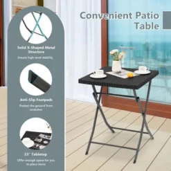 Tangkula 3PCS Patio Bistro Set Folding Wicker Chairs & Table Outdoor Patio Furniture Set -Deals Patio Elegance Store GUEST 0e74866a d2e9 4160 8184 2b952df72631