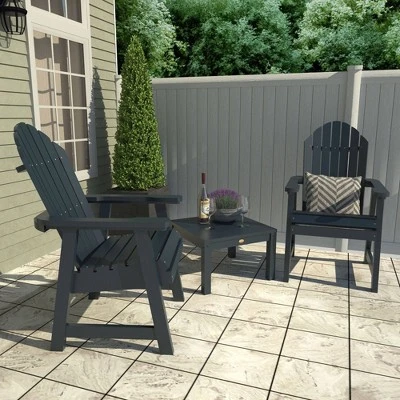 Hamilton 3pc Outdoor Set With Deck Chairs & Adirondack Side Table - Highwood 1 Hamilton 3pc Outdoor Set With Deck Chairs & Adirondack Side Table - Highwood