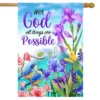 With God Religious House Flag Inspirational 28" X 40" Briarwood Lane