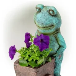 15" Magnesium Oxide Frog Pushing Wagon Statue Planter - Alpine Corporation -Deals Patio Elegance Store GUEST 0fcbb1c5 f83c 4054 bdca bafb515a2588
