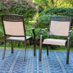 7pc Outdoor Dining Dining Set With Metal Slat Top Table & Cast Aluminum Chairs - Captiva Designs -Deals Patio Elegance Store GUEST 0fd13e9a 549c 45af bc9b 2e2a1d790c32