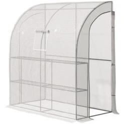 Outsunny 7' X 3' X 7' Outdoor Walk-In Greenhouse, Plant Nursery With Roll-up Windows, PE Cover, And 3 Wire Shelves -Deals Patio Elegance Store GUEST 102e9787 be48 498b bd60 89e9a90a2bcc