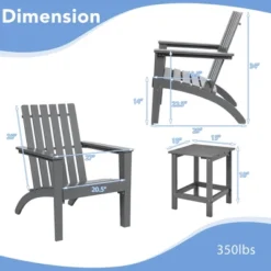 Costway 2PCS Patio Adirondack Chair Side Table Set Solid Wood Garden Deck Grey -Deals Patio Elegance Store GUEST 10d3c703 c406 44c8 beae 599ee2eb4bbd