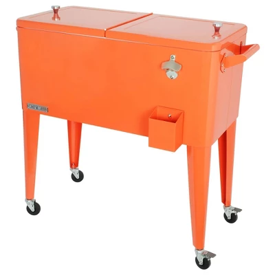 80qt Portable Rolling Patio Cooler - Permasteel 1 80qt Portable Rolling Patio Cooler - Permasteel