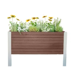 Vita 16"x39" Wide Rectangular Vinyl URBANA Greens Planter Box Espresso -Deals Patio Elegance Store GUEST 11097c3a e974 45fa 9a14 11fc7f3ddc88