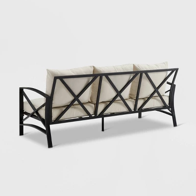 Kaplan Outdoor Metal Sofa Oil Rubbed Bronze With Cushions - Crosley 3 Kaplan Outdoor Metal Sofa Oil Rubbed Bronze With Cushions - Crosley - Image 3