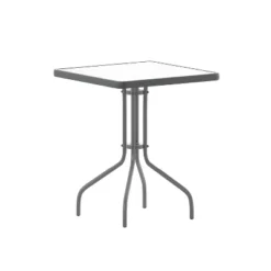Emma And Oliver 23.5'' Square Glass Top Metal Table With 2 Aluminum Slat Stack Chairs 15 Emma And Oliver 23.5'' Square Glass Top Metal Table With 2 Aluminum Slat Stack Chairs -Deals Patio Elegance Store GUEST 1166de7c c4de 43d9 ba11 2e72b1c82ef3