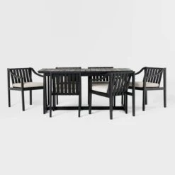 7pc Modern Slatted Wood Outdoor Dining Set - Saracina Home 12 7pc Modern Slatted Wood Outdoor Dining Set - Saracina Home -Deals Patio Elegance Store GUEST 117dd8e5 e41e 4deb 8859 7e6c9ff717ab