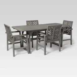 5pc Slatted Extendable Acacia Wood Patio Dining Set - Saracina Home -Deals Patio Elegance Store GUEST 1180b99e 29f9 4ec7 9106 c492deb0dc52