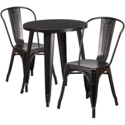Emma And Oliver Commercial Grade 24" Round Metal Indoor-Outdoor Table Set With 2 Cafe Chairs 11 Emma And Oliver Commercial Grade 24" Round Metal Indoor-Outdoor Table Set With 2 Cafe Chairs -Deals Patio Elegance Store GUEST 11b0489a 519c 463a b41c fb6c90816229