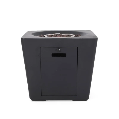 Elisson Outdoor 40000 BTU Light Weight Square Fire Pit Dark Gray - Christopher Knight Home 4 Elisson Outdoor 40000 BTU Light Weight Square Fire Pit Dark Gray - Christopher Knight Home - Image 4