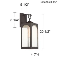 Possini Euro Design Tyne Modern Outdoor Wall Light Fixture Bronze 20 1/2" Seedy Glass For Post Exterior Barn Deck House Porch Yard Posts Patio Home -Deals Patio Elegance Store GUEST 12839ca8 a9a2 4513 bec8 5cd2eb36f7a2